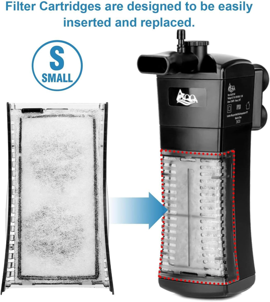 8 Pack Aquarium Filter Cartridge Replacement Fish Tank Filter Cartridge for Aquarium Internal Filter (Small)