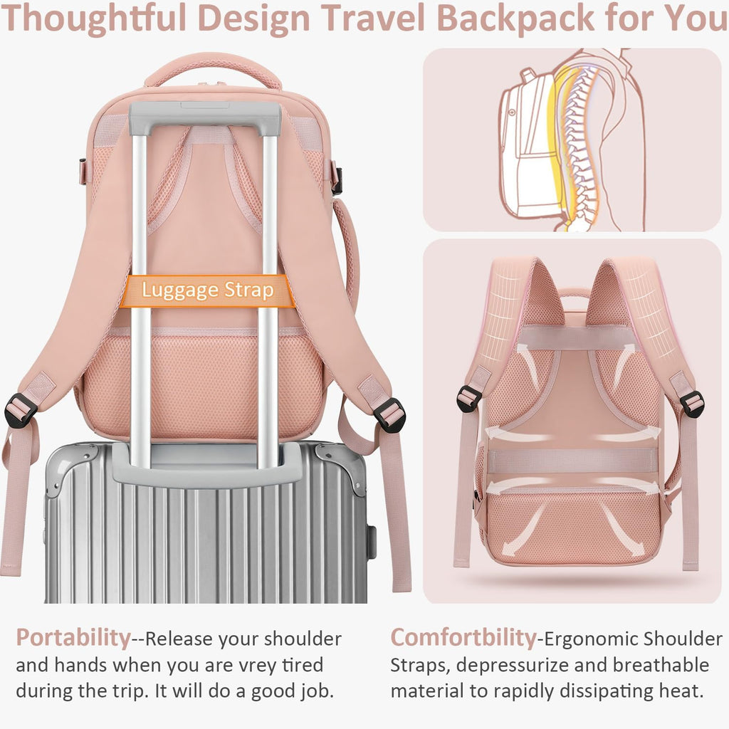 Carry on Backpack for Women TSA Approved 15.6 Inch Travel Laptop Backpack for Women Travel Essentials Womens Travel