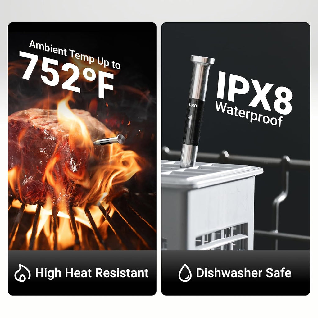 Smart WiFi Wireless Meat Thermometer for Grilling with 2 Probes