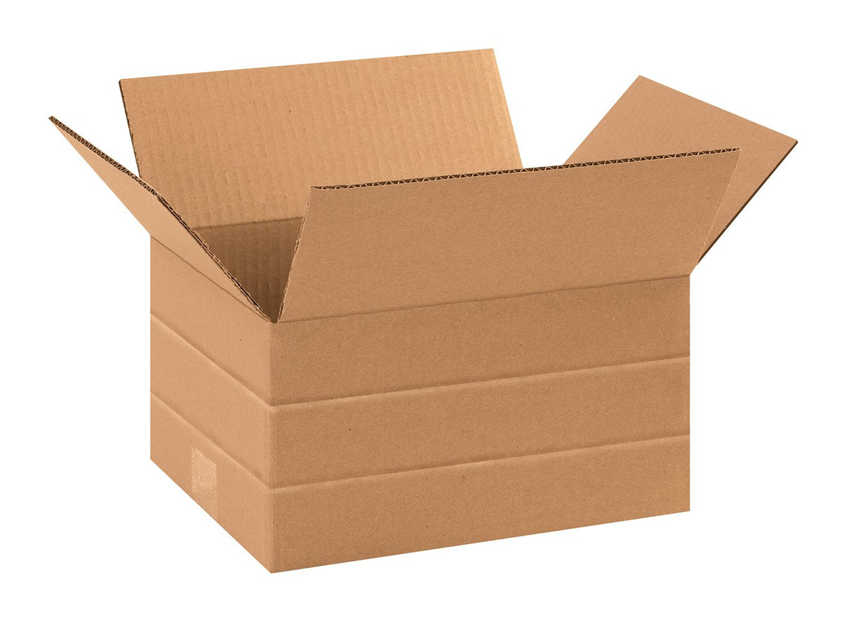 MD1186 Multi-Depth Corrugated Cardboard Box 11 1/4" L x 8 3/4" W x 6" H, Kraft, for Shipping, Packing and Moving