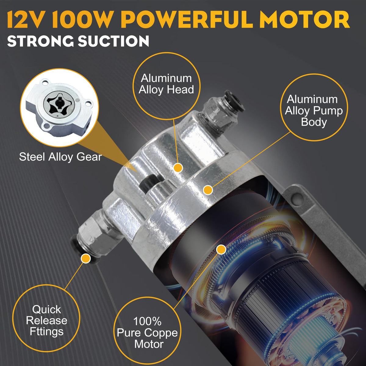 FACFUEL Electric Oil Extractor Pump, Dipstick Engine Oil Change Pump 12V