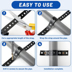 5 Rolls Black Metal Strapping with Holes, 3/4 Inch X 10 Feet 24 Gauge Galvanized Pipe Hanger Strap, Flexible Trimming