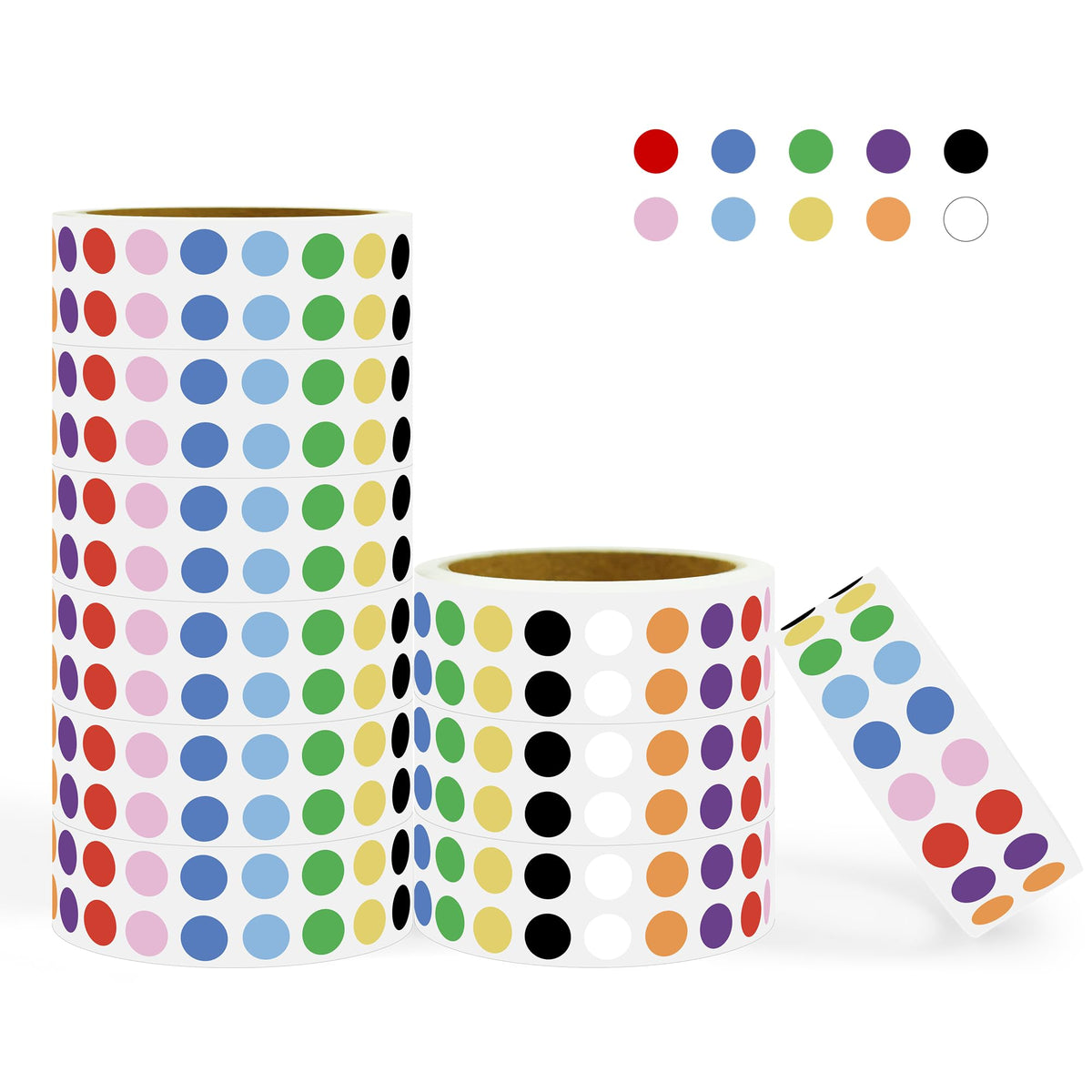 10000 PCS Small Dot Stickers 0.25" Mini Circle Round Stickers