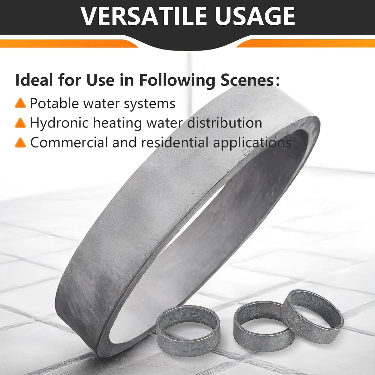 100PC HeSun 3/4" Bottled PEX Copper Ring, PEX-B Crimp Ring(CLAMP025-100)