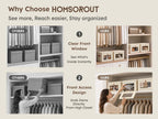 Small Closet Storage Bins - Closet Shelf Organizer with Open Window, 6 Pack, Beige