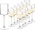10Oz Square Wine Glasses Set of 12 Dishwasher Safe Long Stem