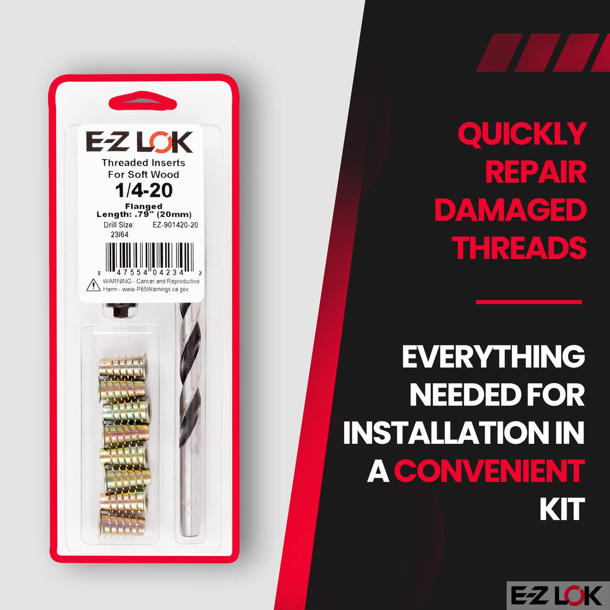 E-Z LOK Thread Repair Kit, 0.25-20