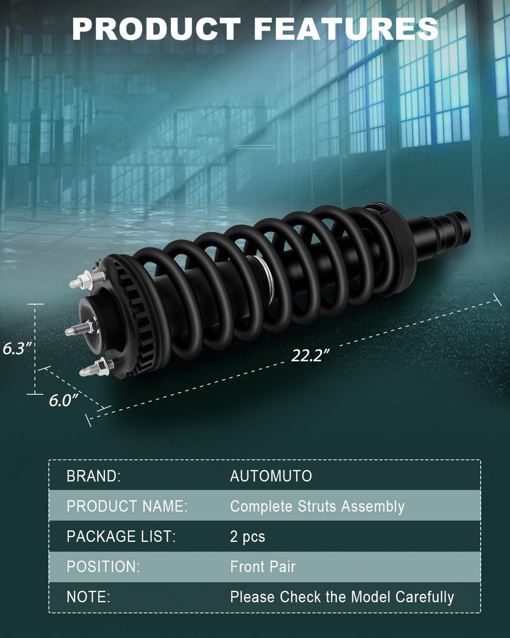 AUTOMUTO Front Complete Struts Spring Assembly for Chevy Trailblazer 02-09