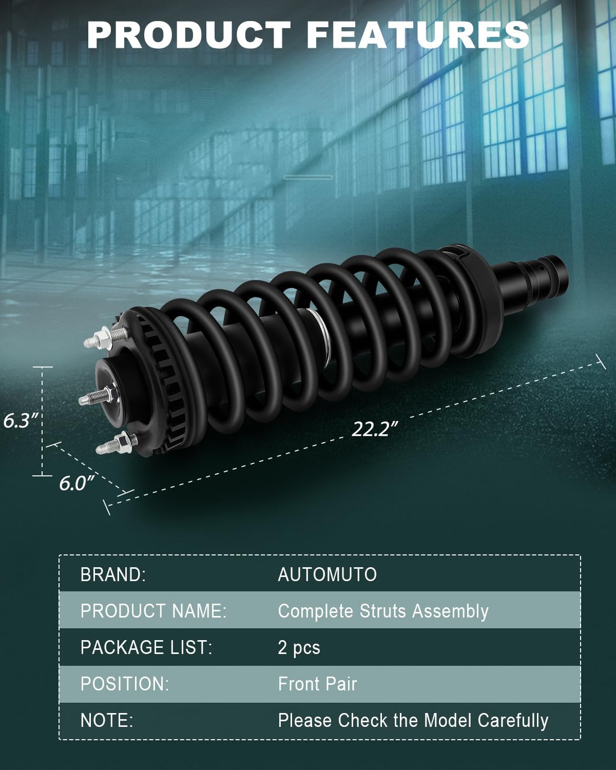 AUTOMUTO Front Complete Struts Spring Assembly for Chevy Trailblazer 02-09