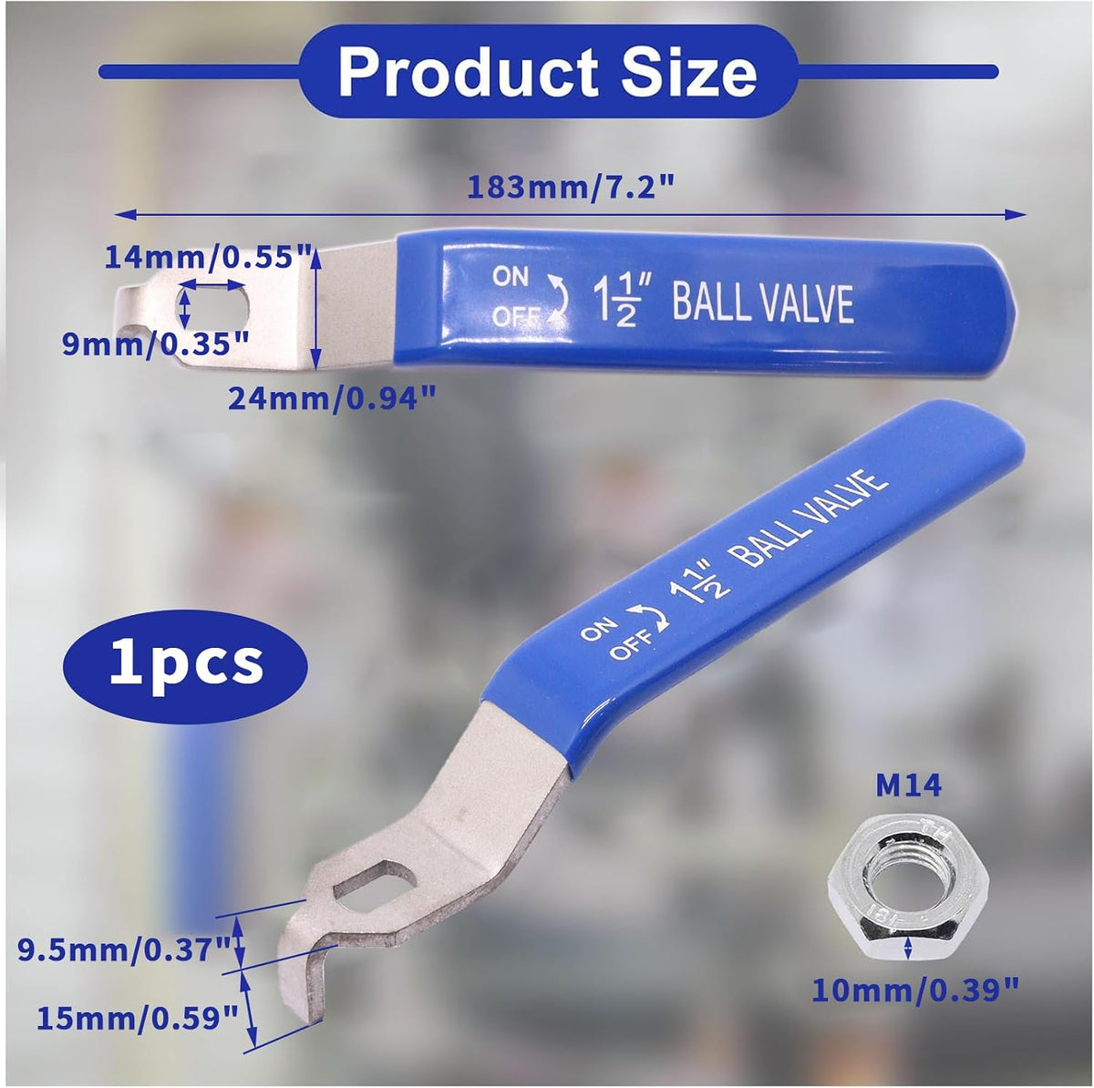 Stainless Steel Ball Valve Handle for 1-1/2 inch (DN40) Ball Valves