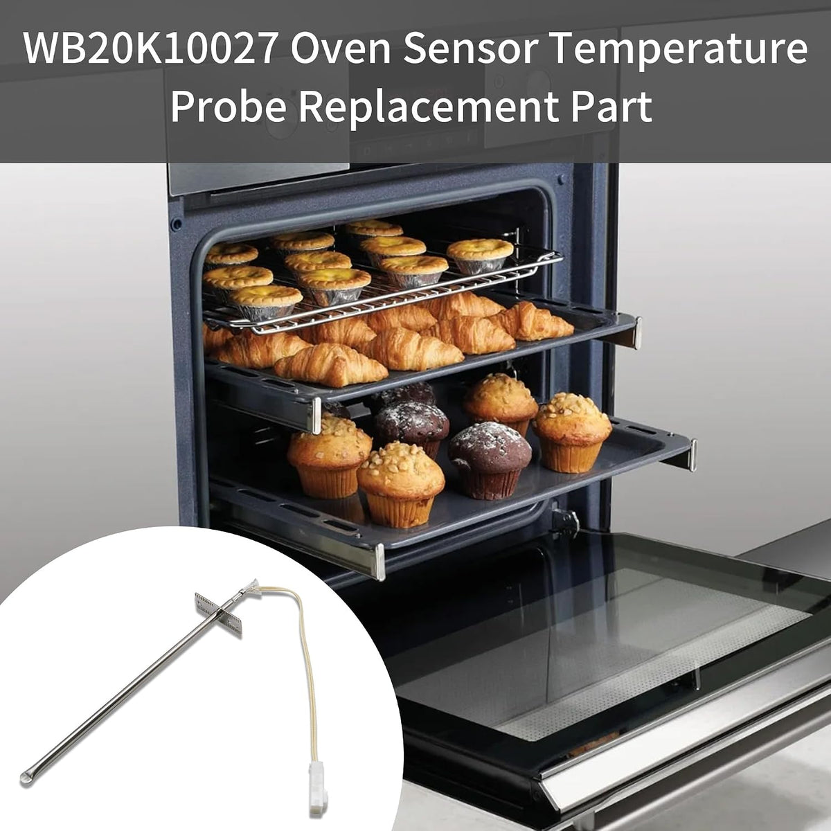 WB20K10027 Gas Range Oven Temperature Sensor Replacement Parts for G-E Replaceable Model: 1567161 AH2374070 EA2374070 PS2374070