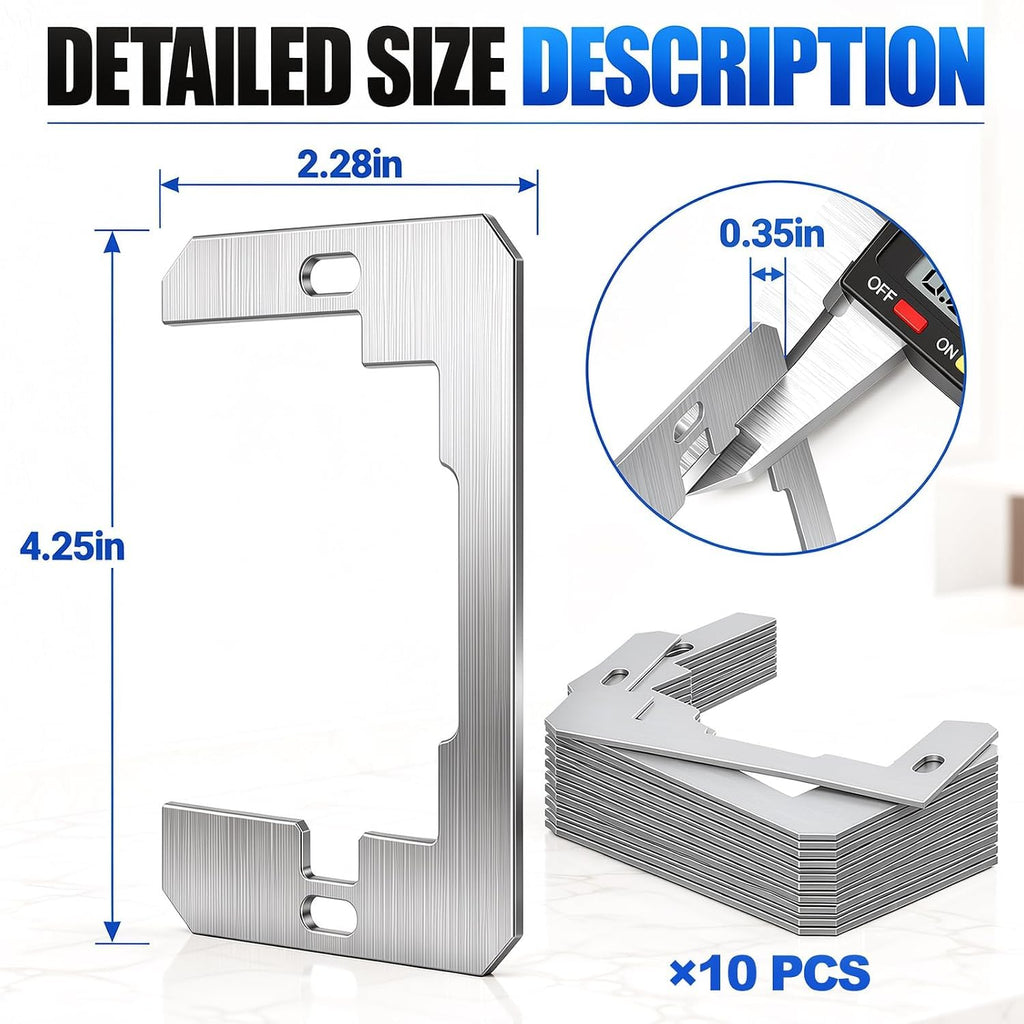 Wall Plate Spacer for Recessed Boxes, Fix Loose Outlets, 10 Pcs