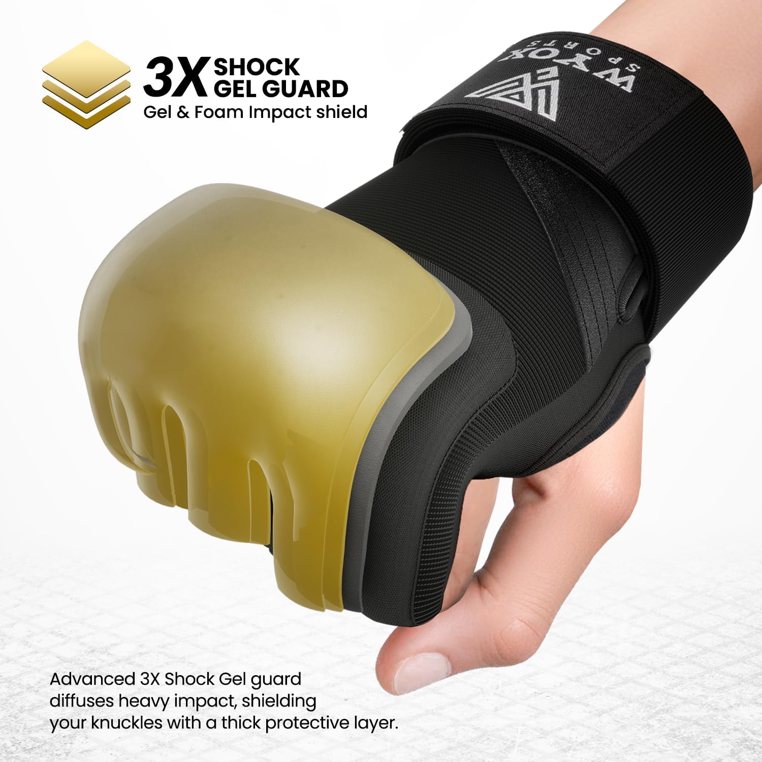 Neoprene Gel Boxing Hand Wraps Inner Gloves for Men & Women – 80cm/31in Quick Wrist Strap, Padded Knuckle Protection