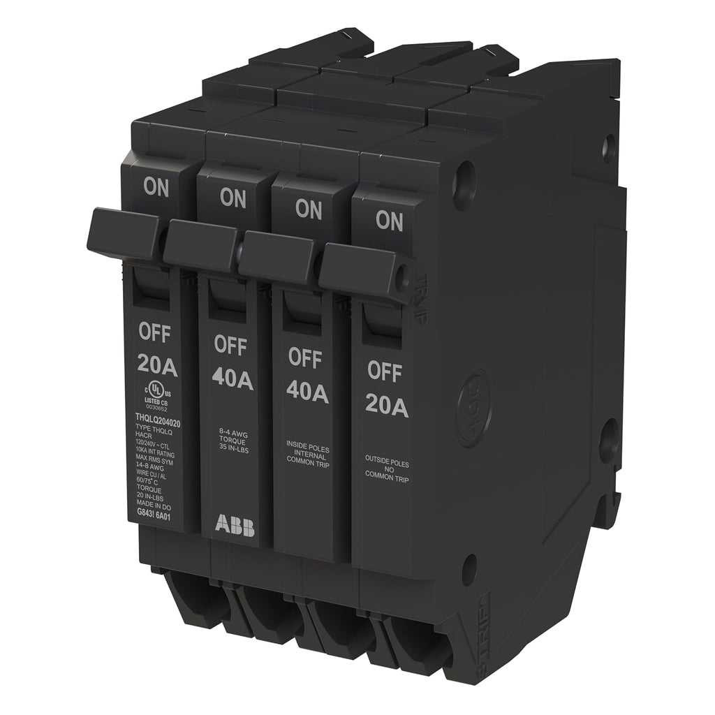 ABB Q-Line THQLQ204020 • Quad Circuit Breaker • 120/240 VAC