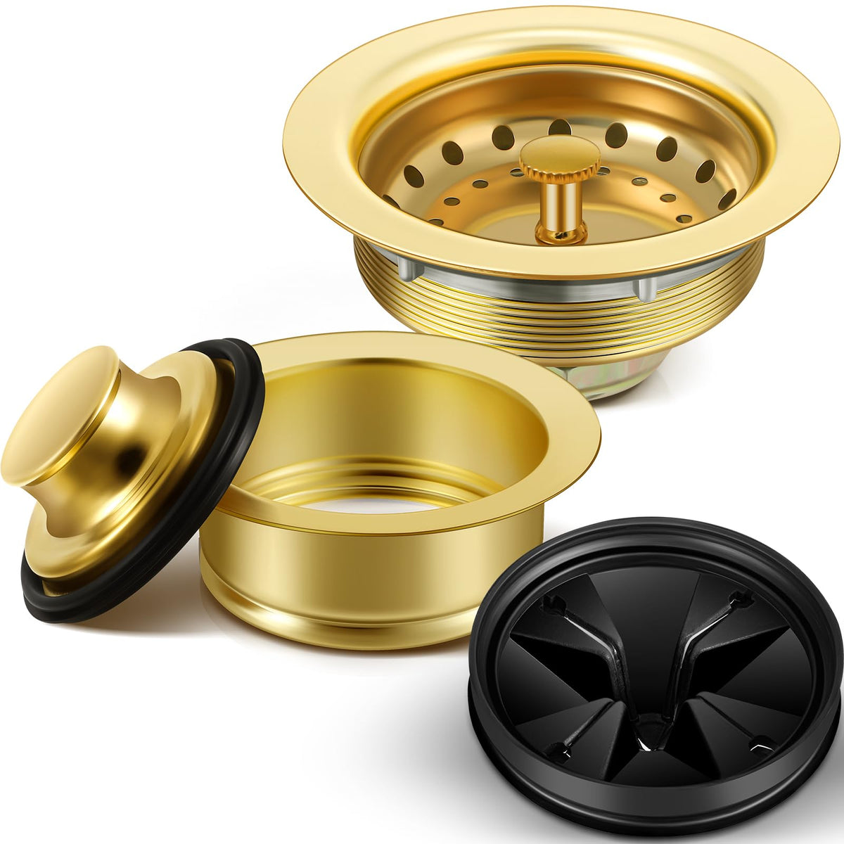 Norme 5 Pcs 3-1/2" Kitchen Sink Drain for Garbage Disposal,Gold