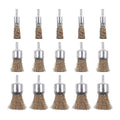 Rocaris 15 Pack 3 Sizes Brass Coated Wire Brush Wheel & Cup Brush Set