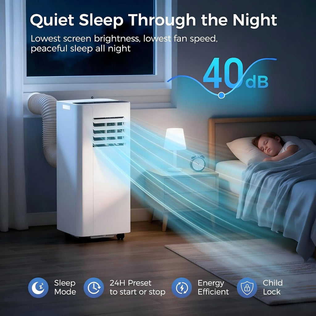 Portable Air Conditioner 16000 BTU, Smart WiFi APP & Remote Control, 5-in-1 AC Unit Cools up to 750 Sq.Ft, 40dB Ultra