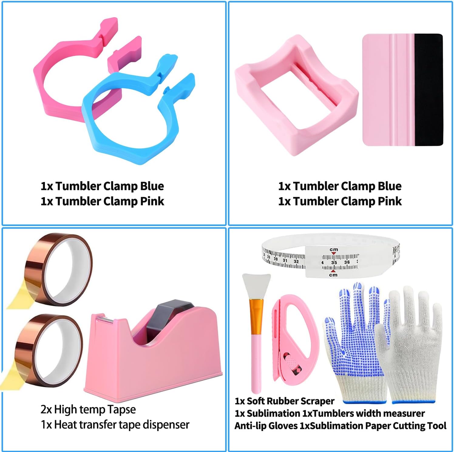 Sublimation Blanks Tumbler Clamp Tool, for 20 Oz Sublimation Blanks, Heat Resistant Gloves, Heat Tape Sublimation
