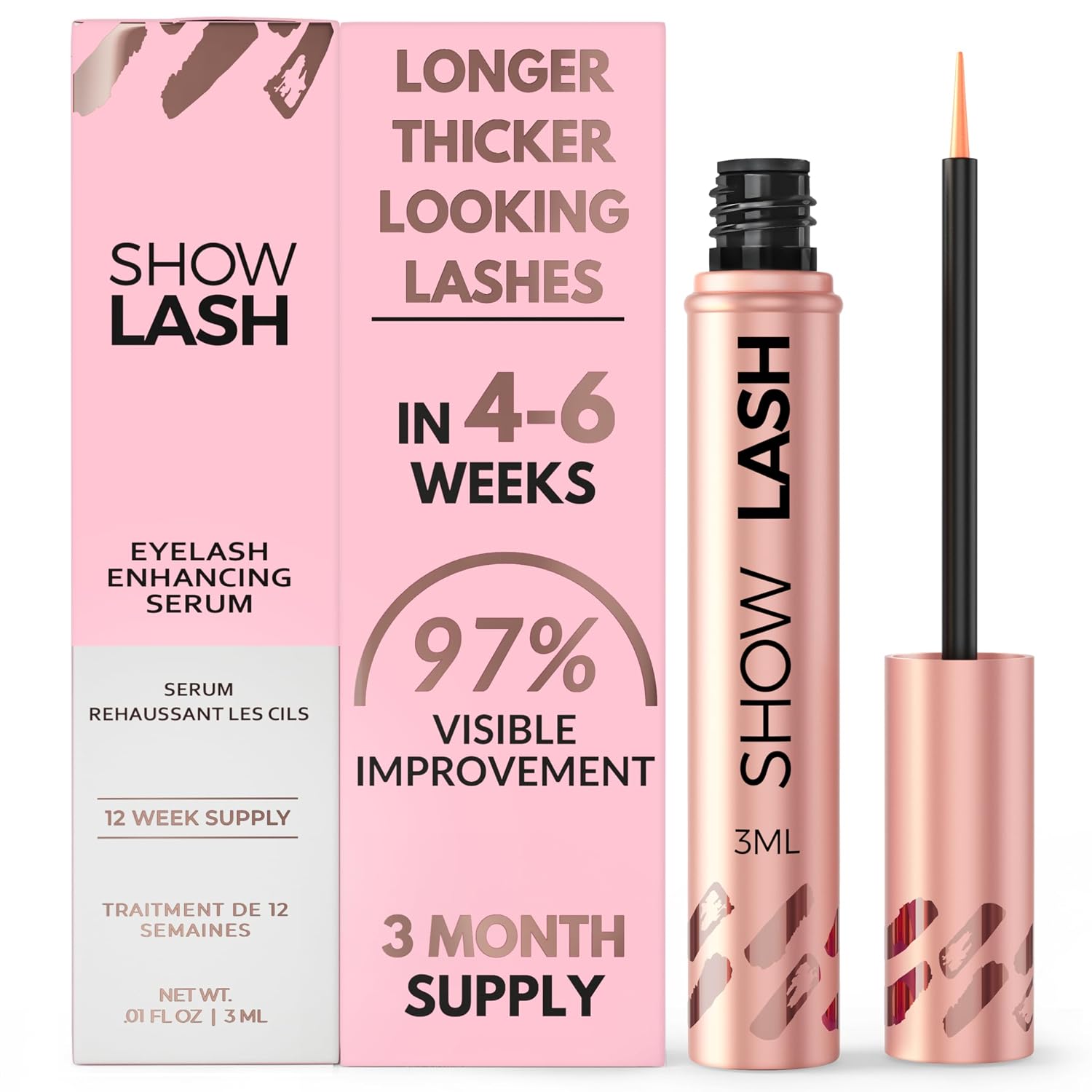 LeVaye Cosmetics Show Lash Eyelash Serum for Longer, Thicker, Gorgeous Looking Lashes, Cruelty Free Lash Serum