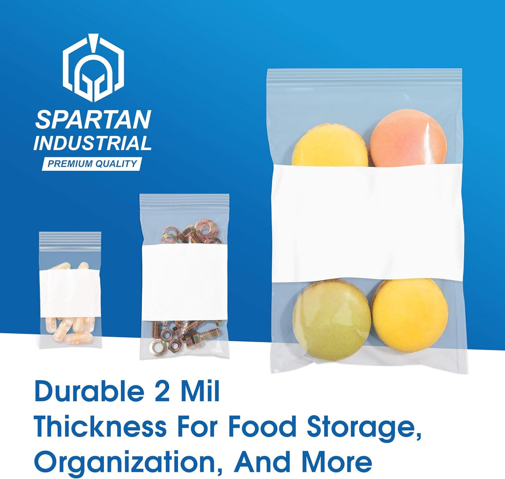 4" X 4" Resealable Square Zip Bags (1000 Count) - 2 Mil Small Plastic Bags