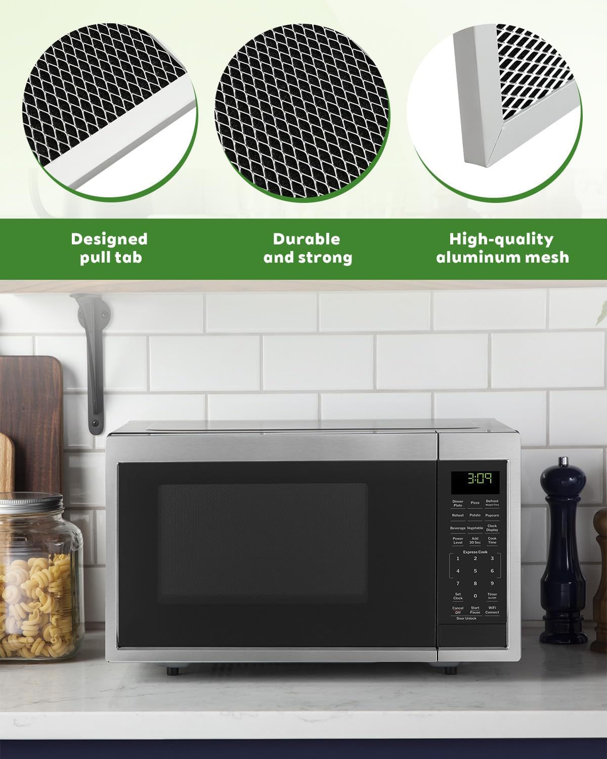 Microwave Charcoal Filter Fit for GE JVM6175SF1SS JVM6175SK1SS JVM6175SK2SS JVM6175SK3SS, Filters with Activated Carbon