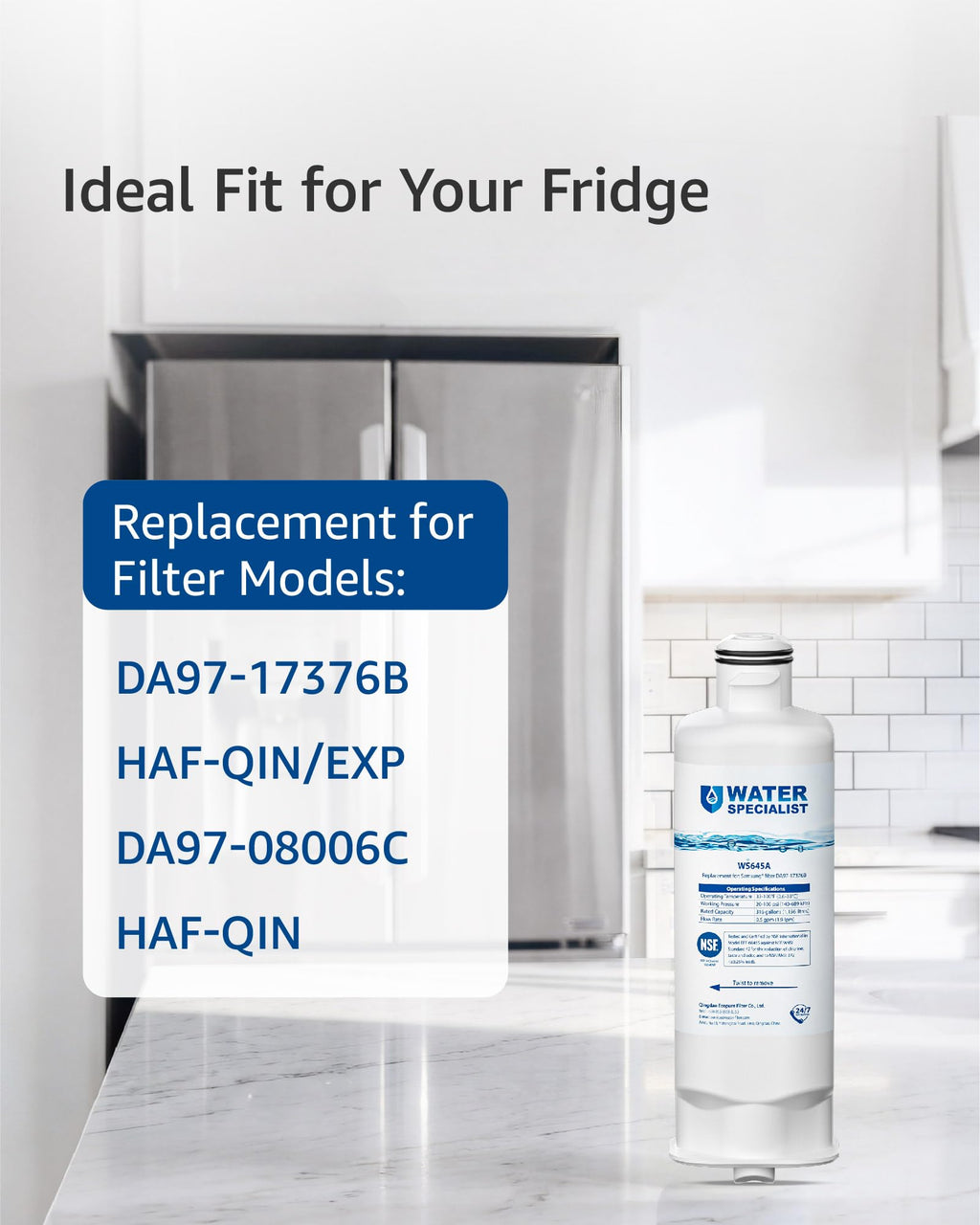 Water Filter, Replacement for Samsung DA97-17376B, 6 Pack