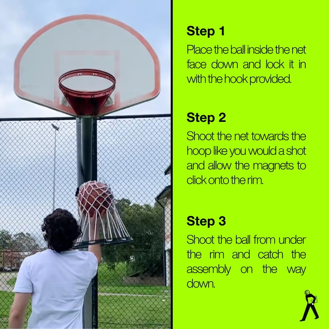 Magnetic Portable Basketball Net | Universal Fit with 'Throw-and-Go' Magnetic Setup | Get the Swish Sound & Stop