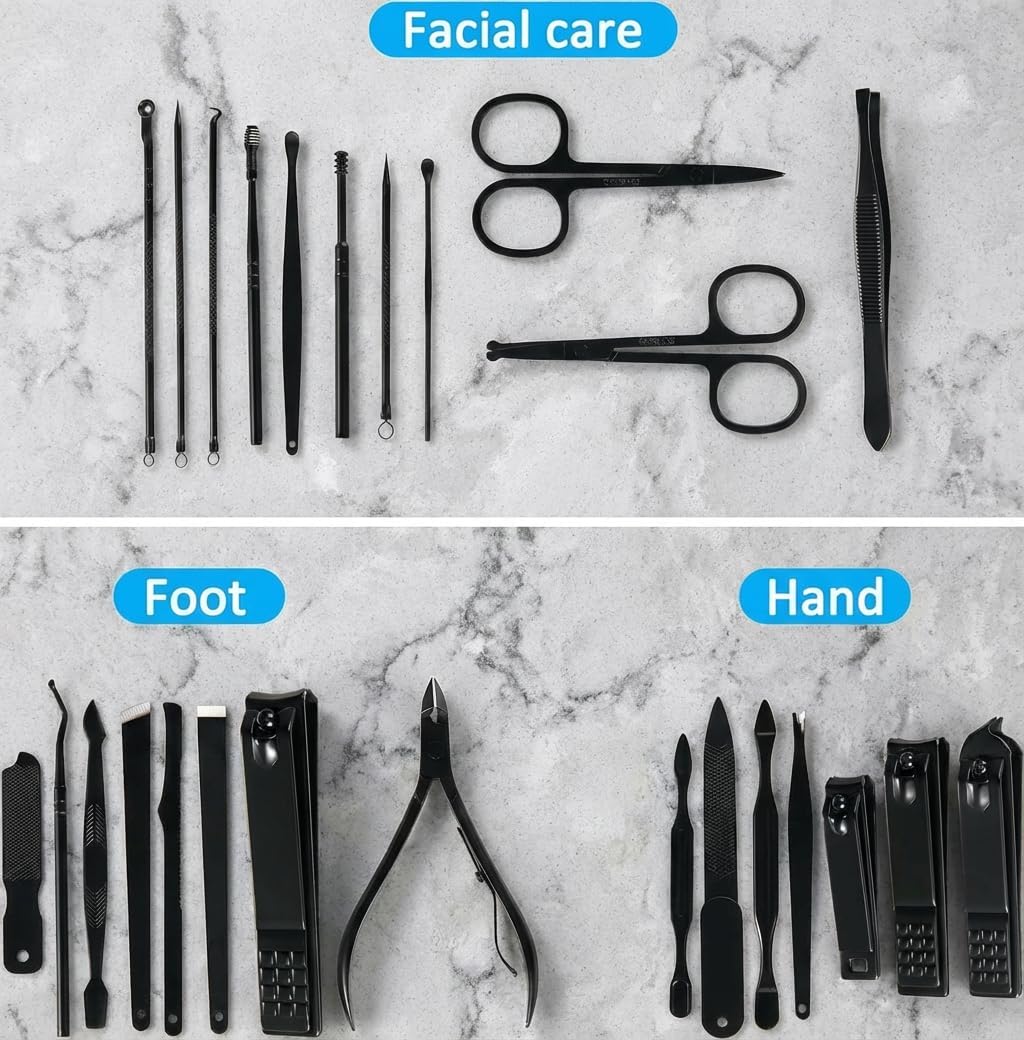 Manicure Set Professional Nail Clipper Kit-26 Pieces Stainless Steel Manicure Kit,Nail Care Tools with Luxurious