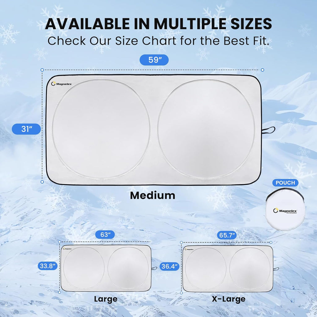 Car Windshield Sunshade – Double-Layer Design for 2X Heat Blocking, Blocks UV Rays, Foldable Sun Shade for Cars