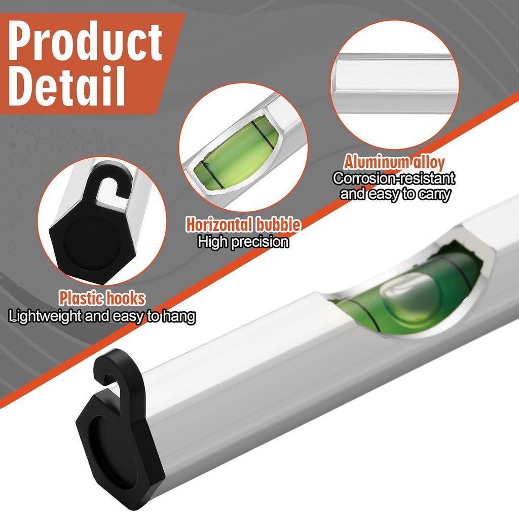 12 Pcs Aluminum String Line Level, 3 in Hanging Bubble String Line Level, Mini Leveler Levels Measuring Layout Tools