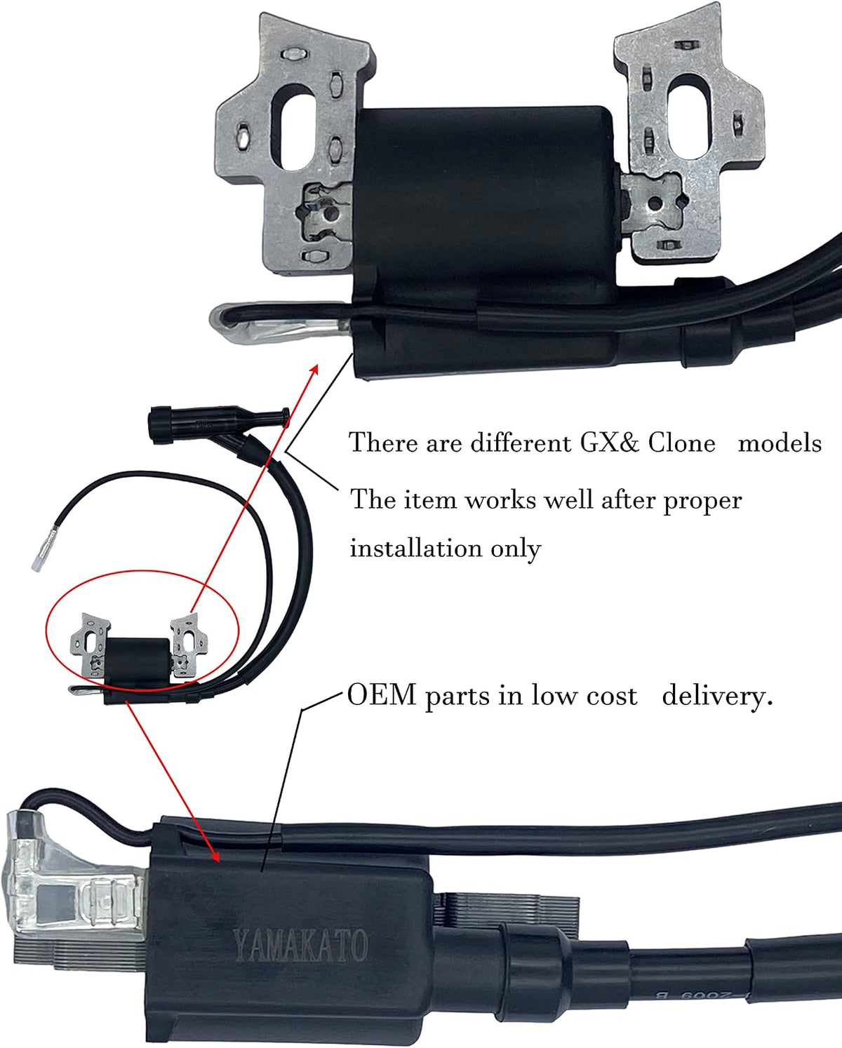 YAMAKATO 590603 196cc 208cc Ignition Coil for Briggs & Stratton CR950