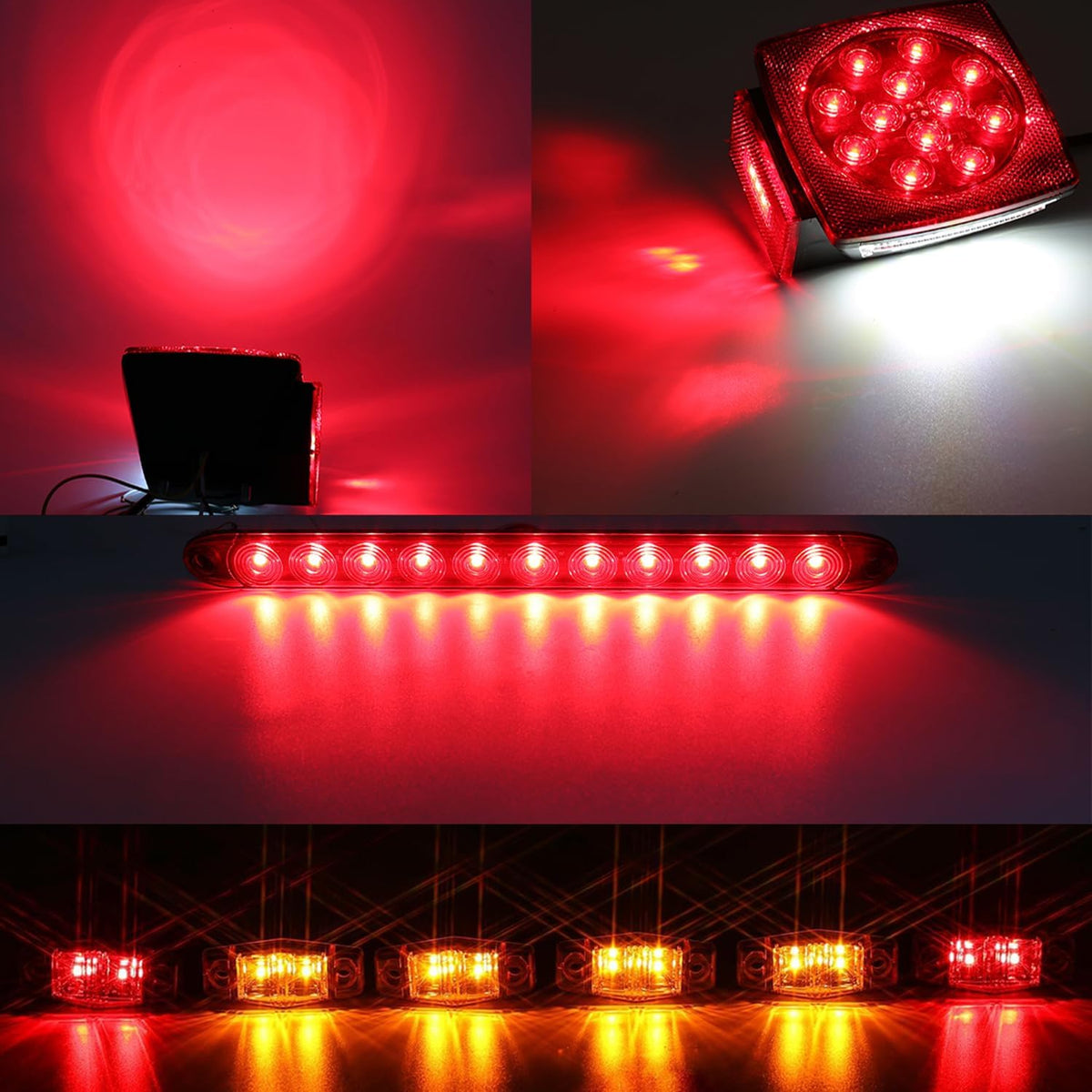 LED Trailer Light Kit with 11-LED Brake Bar