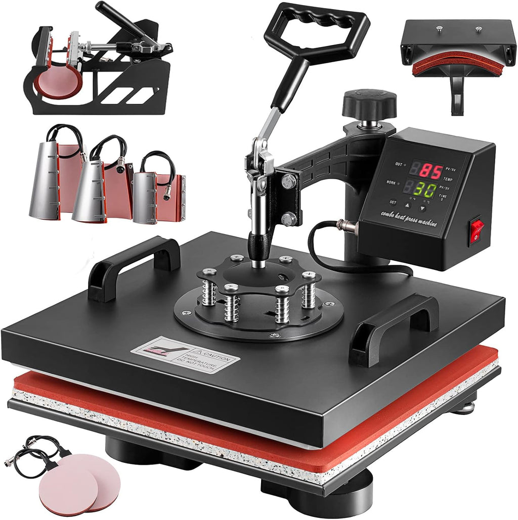 Heat Press 15x15 Inch 8 in 1 Heat Press Machine, Swing Away T Shirt Pressing Machine Digital Control, Multifunction