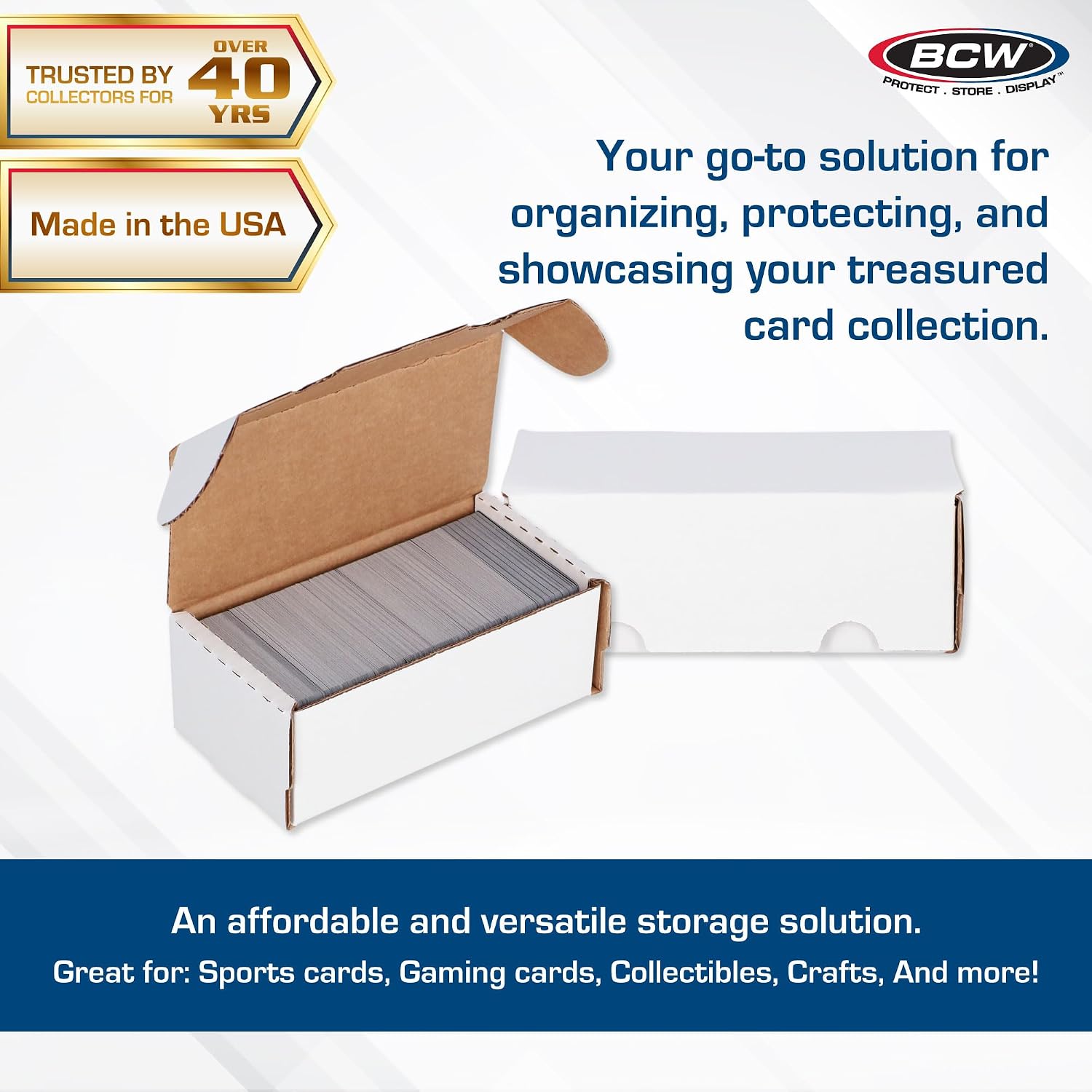 400-Count Trading Card Storage Boxes, Sports and Gaming Cards, 10 Pack | Each box holds about 350 standard 20 pt