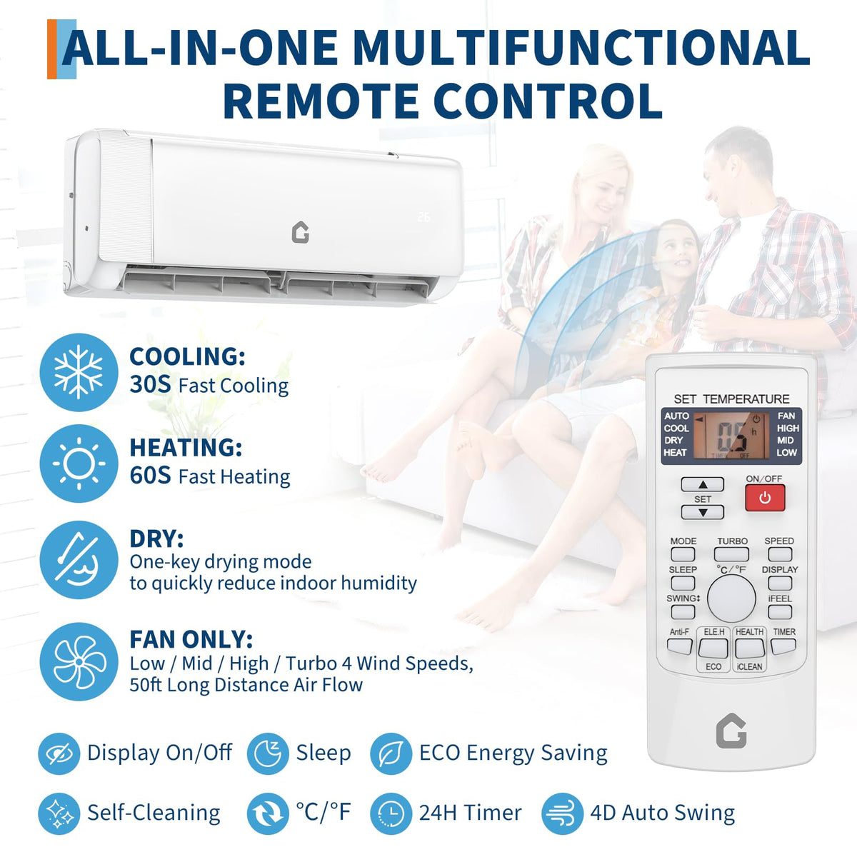 SEER 22 12000BTU 115V Mini Split Air Conditioner with WiFi