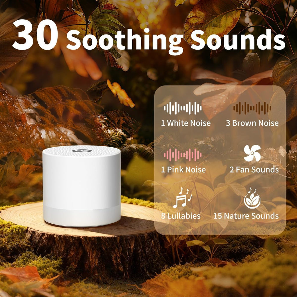 Sound Machine Mini White Noise Machine with 30 Soothing Sounds 4 Timers Memory Function for Newborn Baby Kids Adults