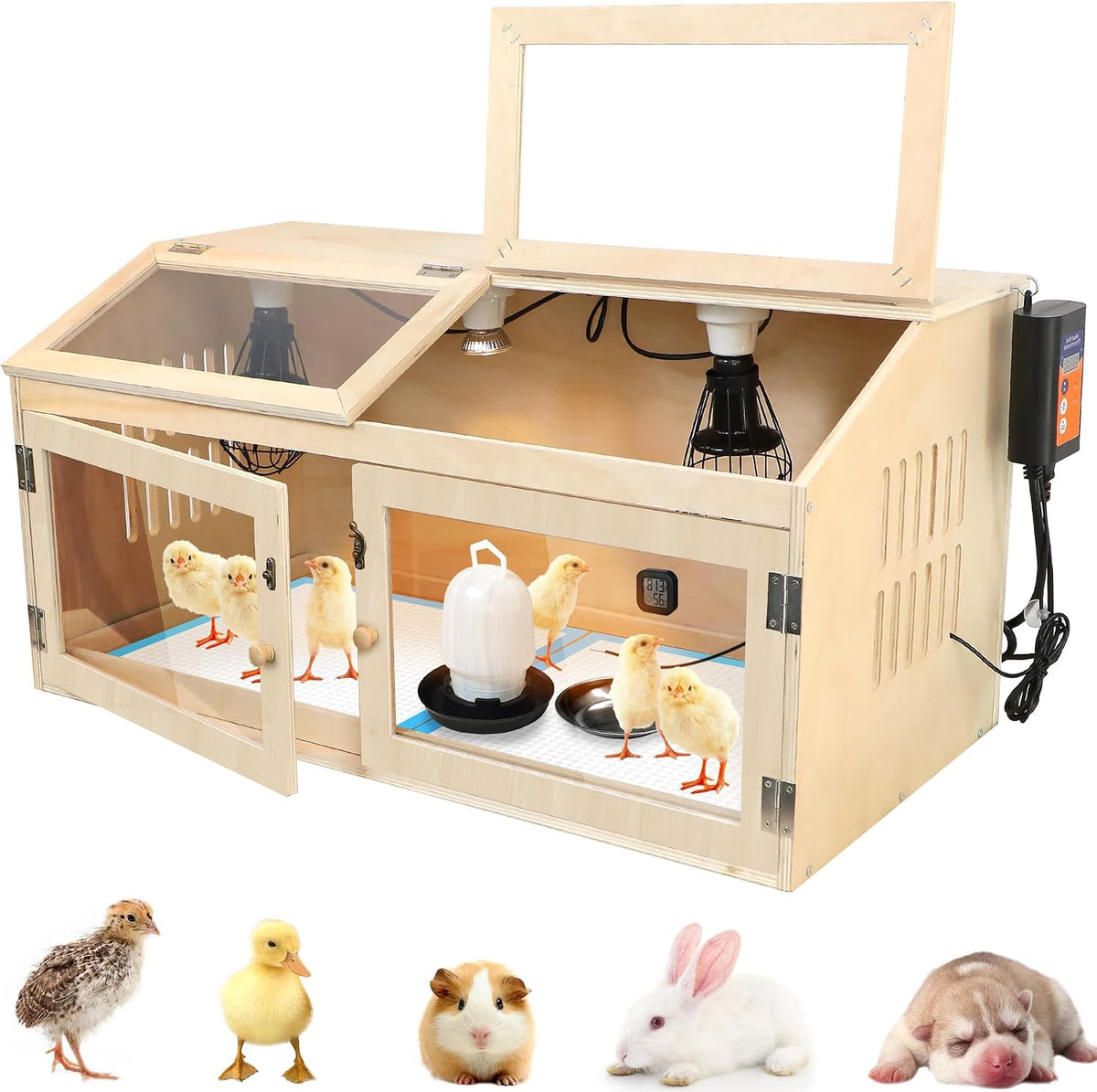 Intelligent Chicken Brooder Box for Chick with Smart Thermostat 32" Wide