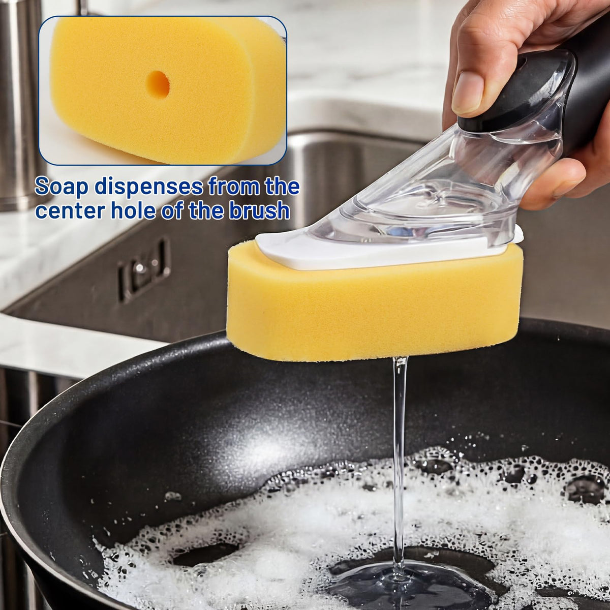 Sponge Brush Refills for OXO Dish Brush 6 Pack Soap Dispensing Dish Refills