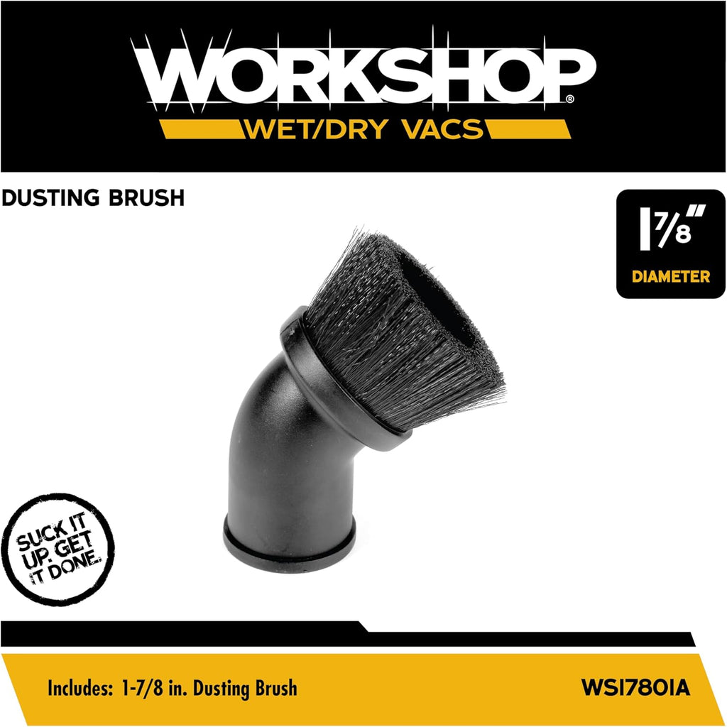 Shop Vacuum Accessories WS17801A Dusting Brush Attachment for Wet Dry Vacuum Cleaners, Fits 1-7/8-inch Extension