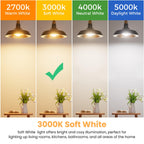 6 Pack A19 LED Light Bulbs, 60 Watt Equivalent, Soft Warm White 3000K