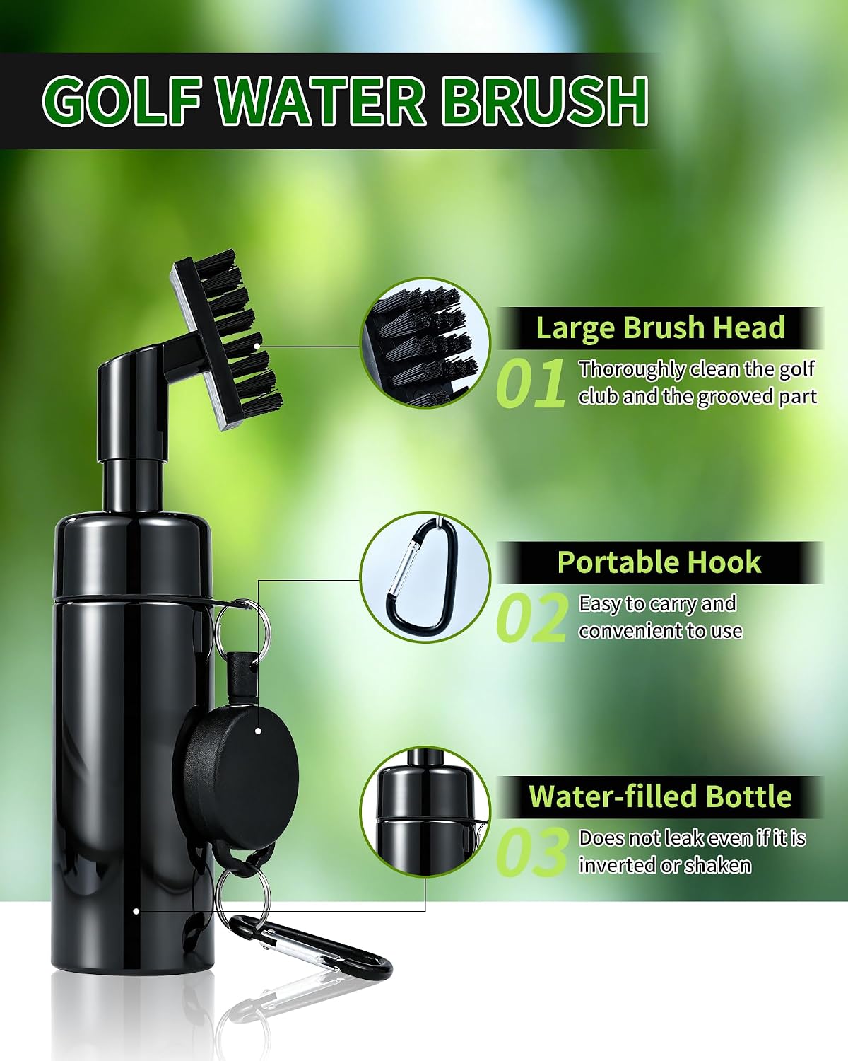 Golf Essentials Kit | Must Have Golf Accessories - Golf Water Brush, Golf Towel, Golf Club Brush, Golf Ball Marker