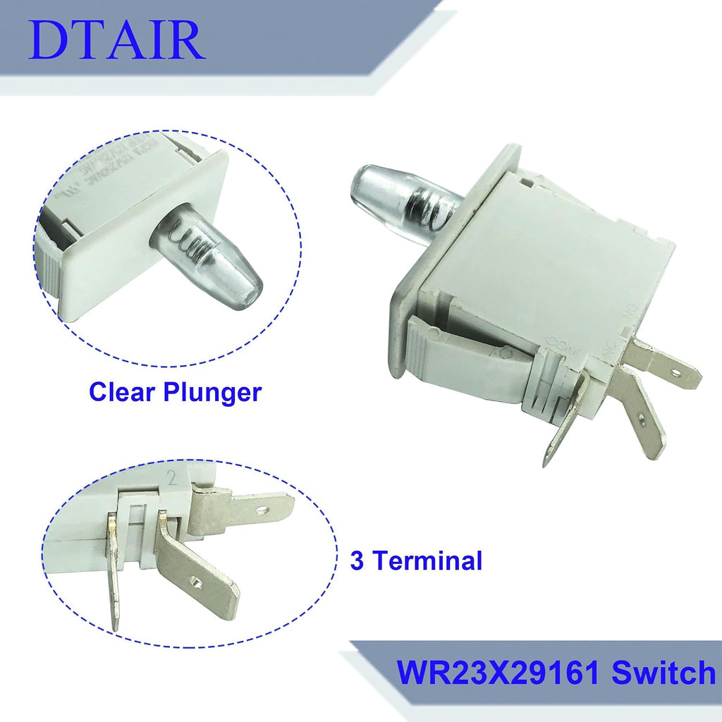 DTAIR WR23X29161 Fresh Food Door Light Switch Replacement for GE Refrigerator WR23X29162 4590096 PS12295821