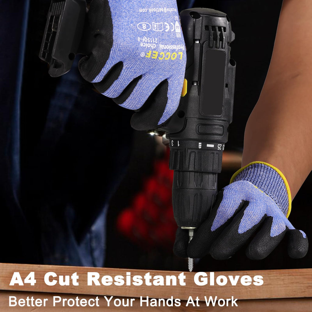 Level 5/A4 Cut Resistant Work Gloves, Touchscreen (12Pairs, 9/L)