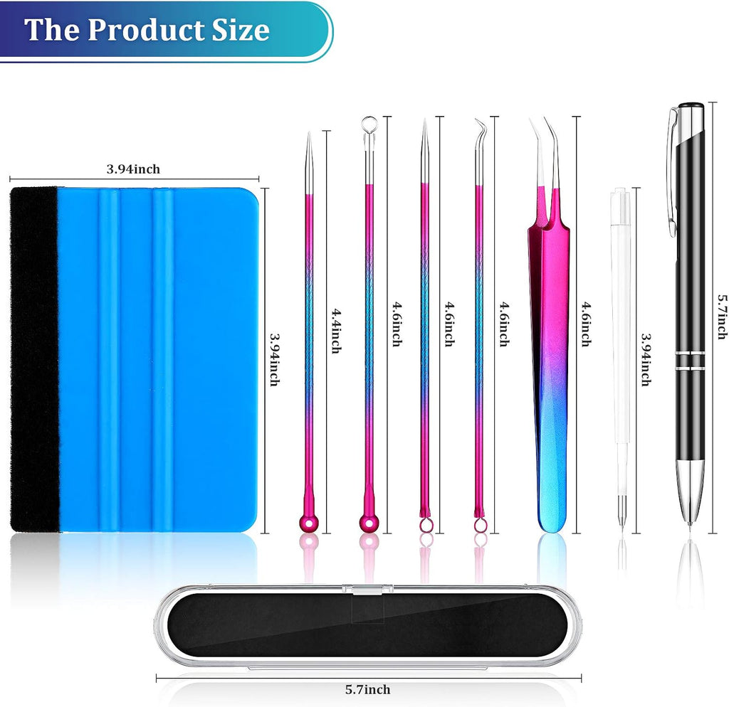 8 Pieces Pin Pen Weeding Tool, Craft Vinyl Tool Kit, Includes Air Release Pen, Vinyl Squeegee, Vinyl Tweezers Weeders
