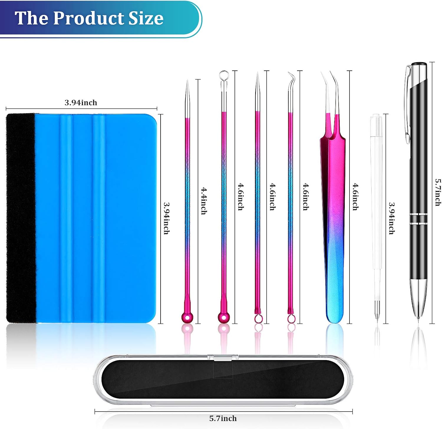 8 Pieces Pin Pen Weeding Tool, Craft Vinyl Tool Kit, Includes Air Release Pen, Vinyl Squeegee, Vinyl Tweezers Weeders