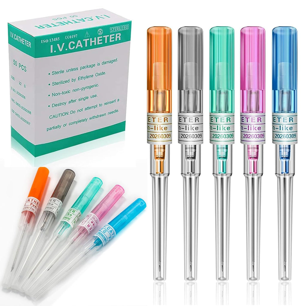 Catheter Piercing Needles 50Pcs Mixed Sizes 14G 16G 18G 20G 22G