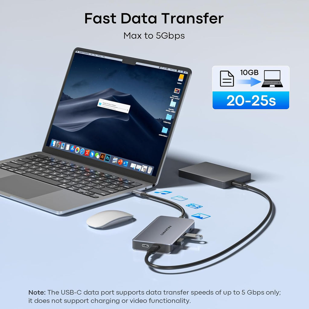 Laptop Docking Station 3 Monitors, 8-in-1 USB C Dock with 2 HDMI, DP | USB C Docking Station Dual Monitor with
