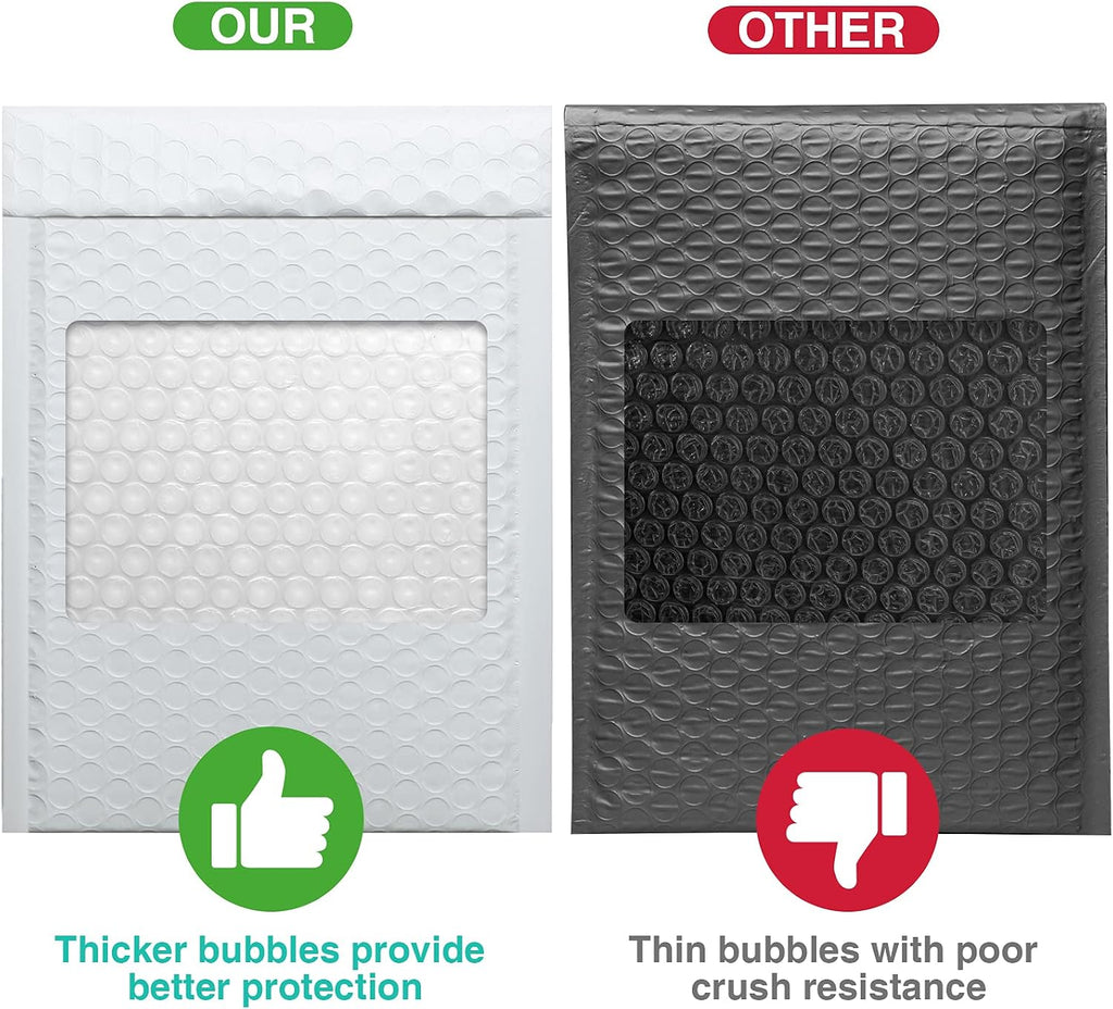 Bubble Mailers 6x10 Inch 25 Pack Self-Seal Padded Envelopes White