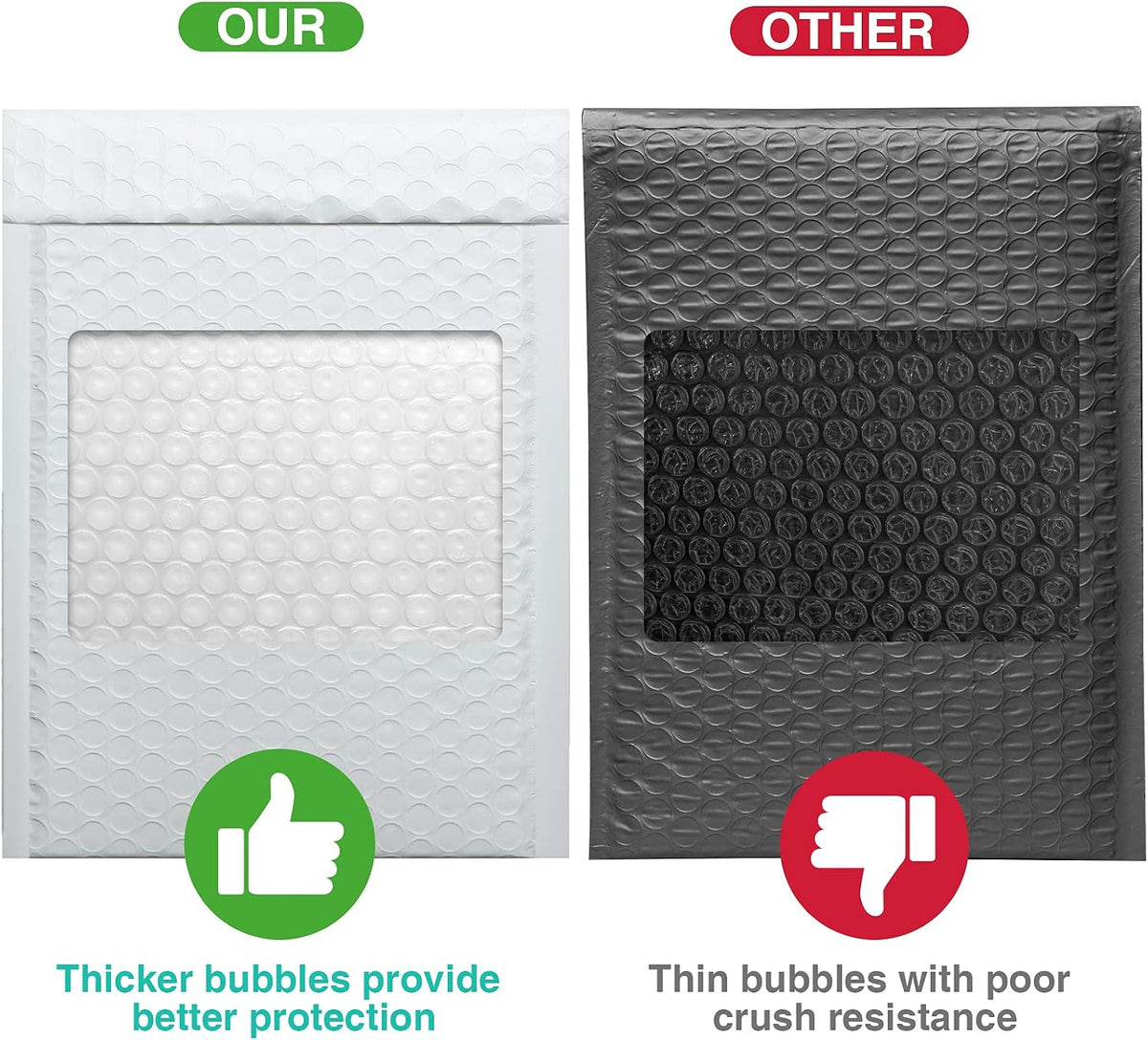 Bubble Mailers 6x10 Inch 25 Pack Self-Seal Padded Envelopes White