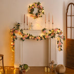5FT Blush Cream Pink Artificial Rose Garland for Wedding Arch Table